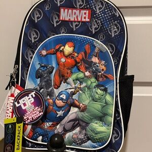 Marvel Avengers Action Figures Backpack - Blue and Red